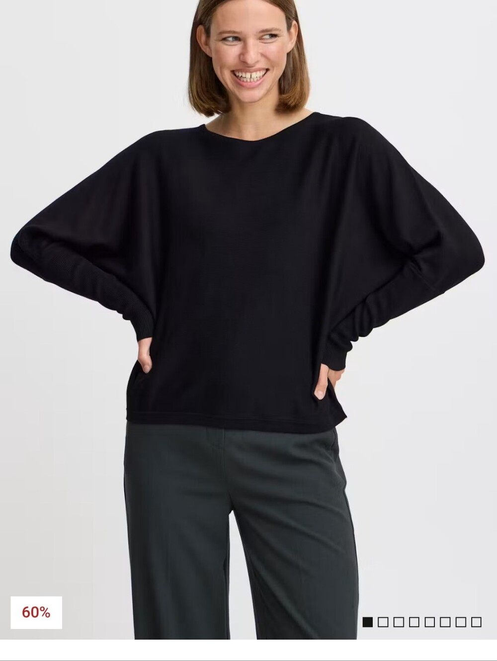 b.young BYMMORLA Bat Jumper Sweater Women's European Import Knit Top Black NWT